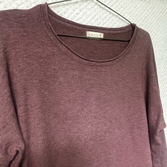 Altar'd State Womens Deep Plum Tunic Sweater Relaxed Fit Patch Pocket Boho S/M - Picture 4 of 11